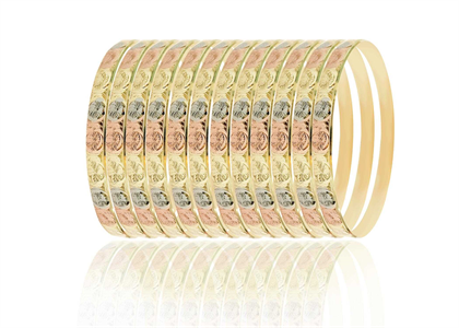 3 Tone plated Diamond Cut Bangles